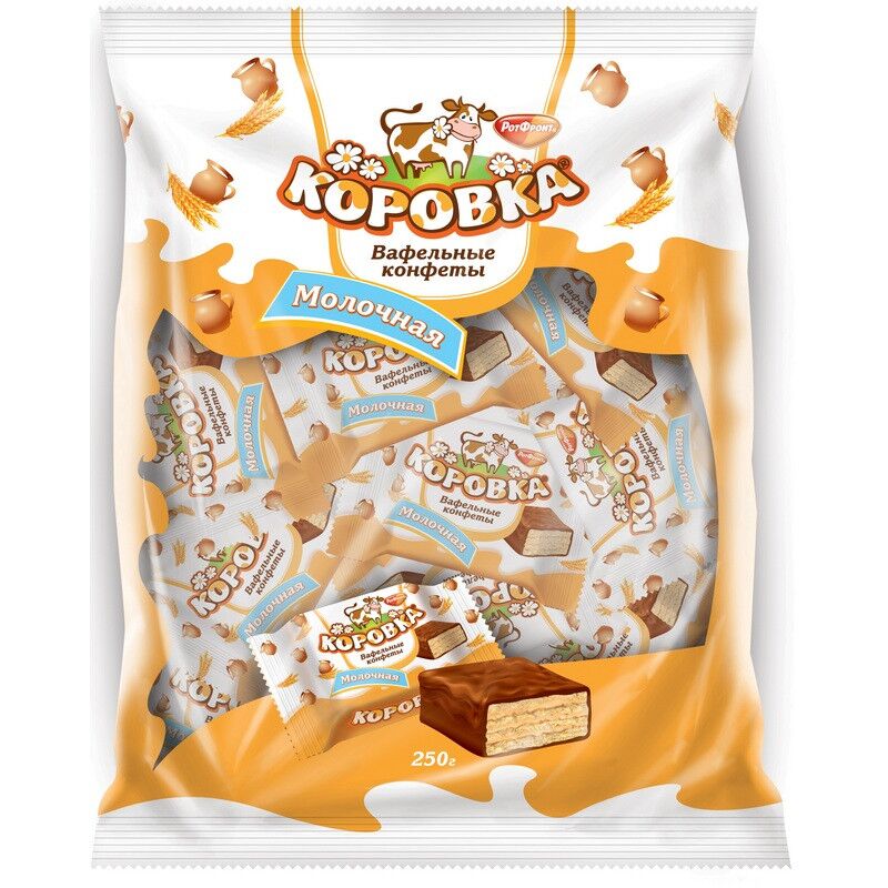 Вафельные конфеты  Коровка молочная, 250 г