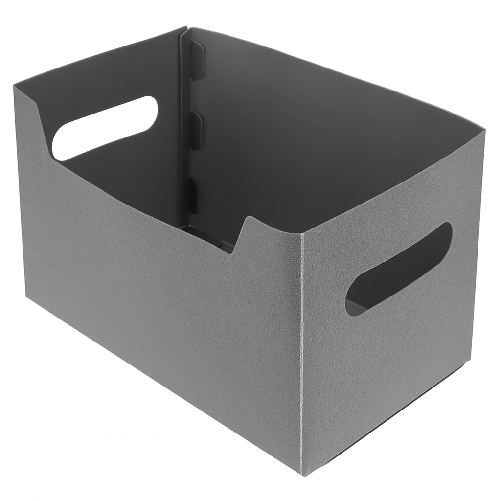 Коробка-органайзер пластмассовая "Уют" 27х15х15см, складная, прямоугольная, с ручками, цвет серый (Китай)