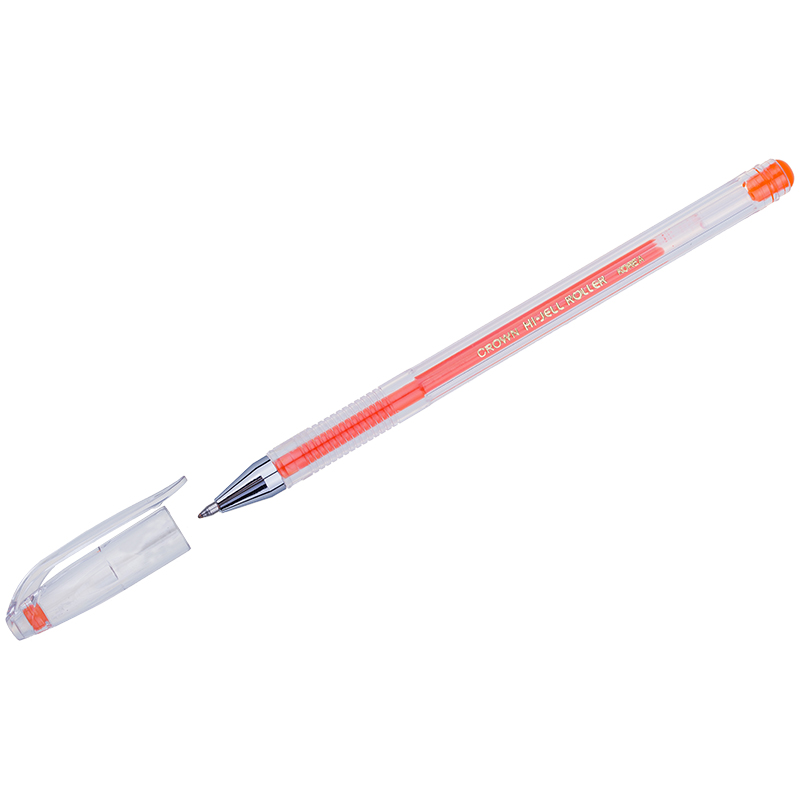 Ручка гелевая Crown Hi-Jell Color оранжевая, 0,7мм