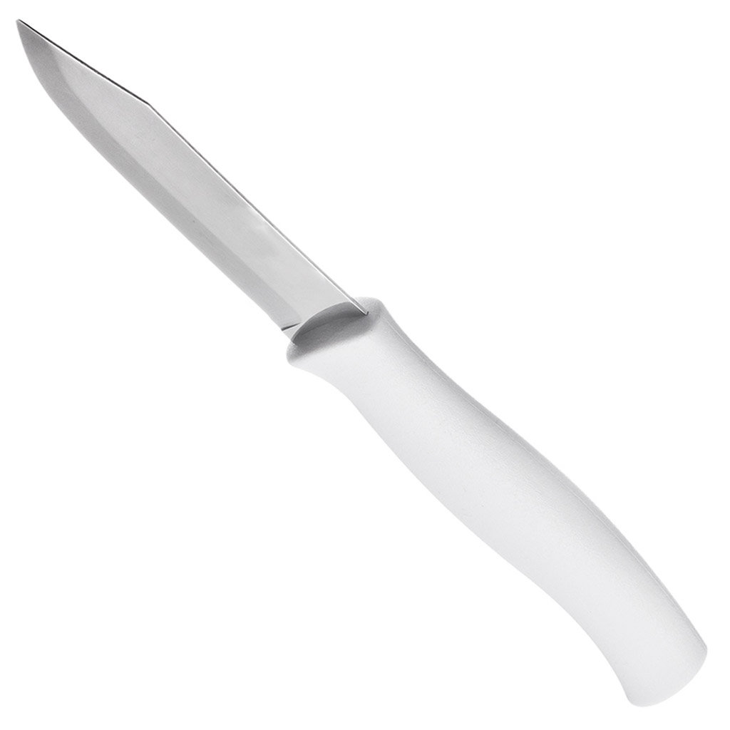 Нож для овощей "Tramontina" 8см, пластмассовая ручка, белый (Бразилия)