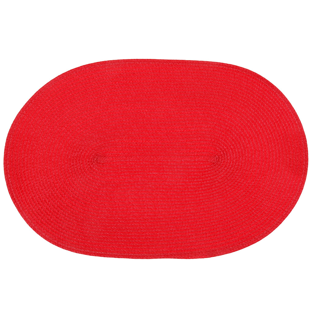 Салфетка под горячее (термосалфетка) "Овальная" 45х30см, ПВХ, цвет - красный (Китай)
