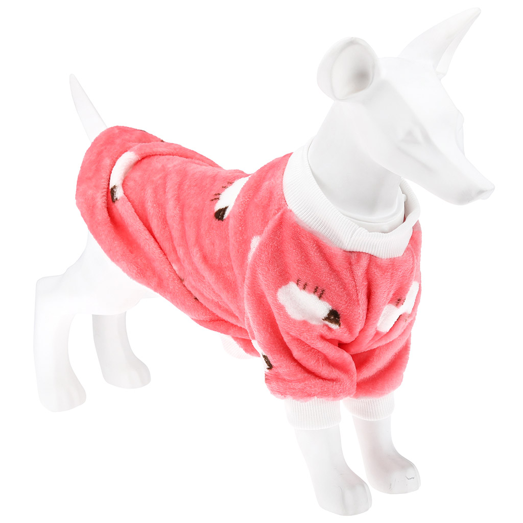 Одежда для собаки Pet toys "Толстовка" "Овечка" р-р M, длина спинки 28см/обхват груди 38см/обхват шеи 24см, цвет-розовый, плюш (100% полиэстер) (Китай)