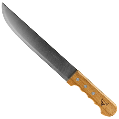 Нож кухонный 200мм Профессионал из нержавеющей стали, широкое лезвие, деревянная ручка