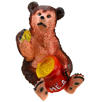 Скульптура-фигура для сада гипсовая "Медведь с медом" 34х50см (Россия)