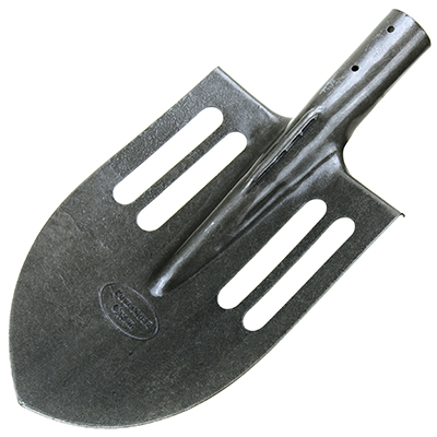 Лопата штыковая из рельсовой стали, остроконечная, облегченная 28х22см, без черенка, тулейка д40мм, серый (Россия)