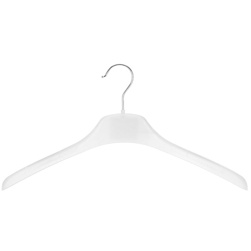 Вешалка-плечики р50-52 "Эконом" 43,5х22,5х4,5см, пластик, металлический поворотный крючок, широкие плечики, для верхней одежды (Китай)