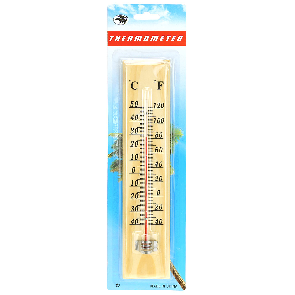 Термометр +50-30С "Классический" 25,5х5,5см, дерево, в блистере (Китай)