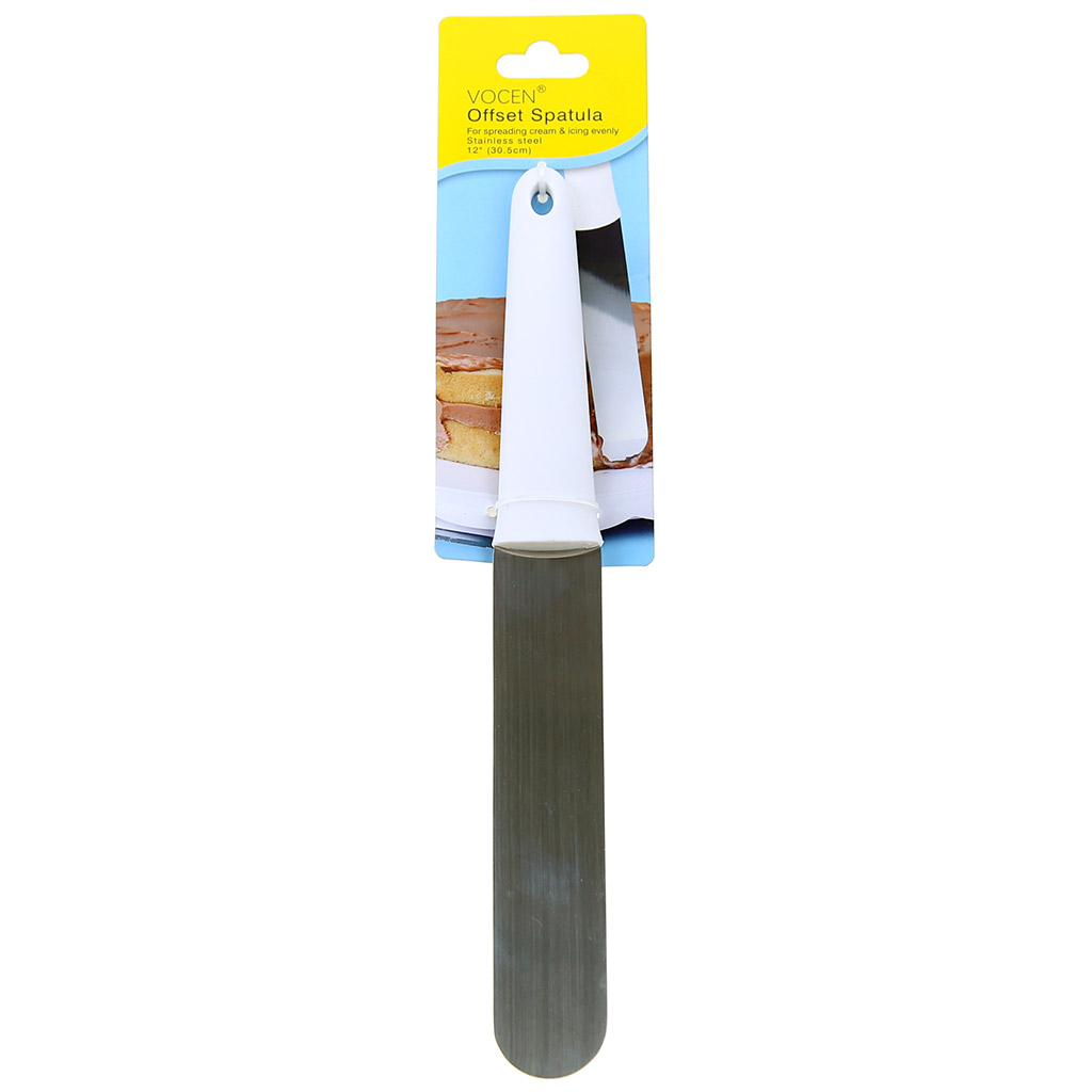 Нож кондитерский (лопатка для блинов) "Бельгия" из нержавеющей стали 16,5см, пластмассовая ручка 13,5см, на картоне (Китай)