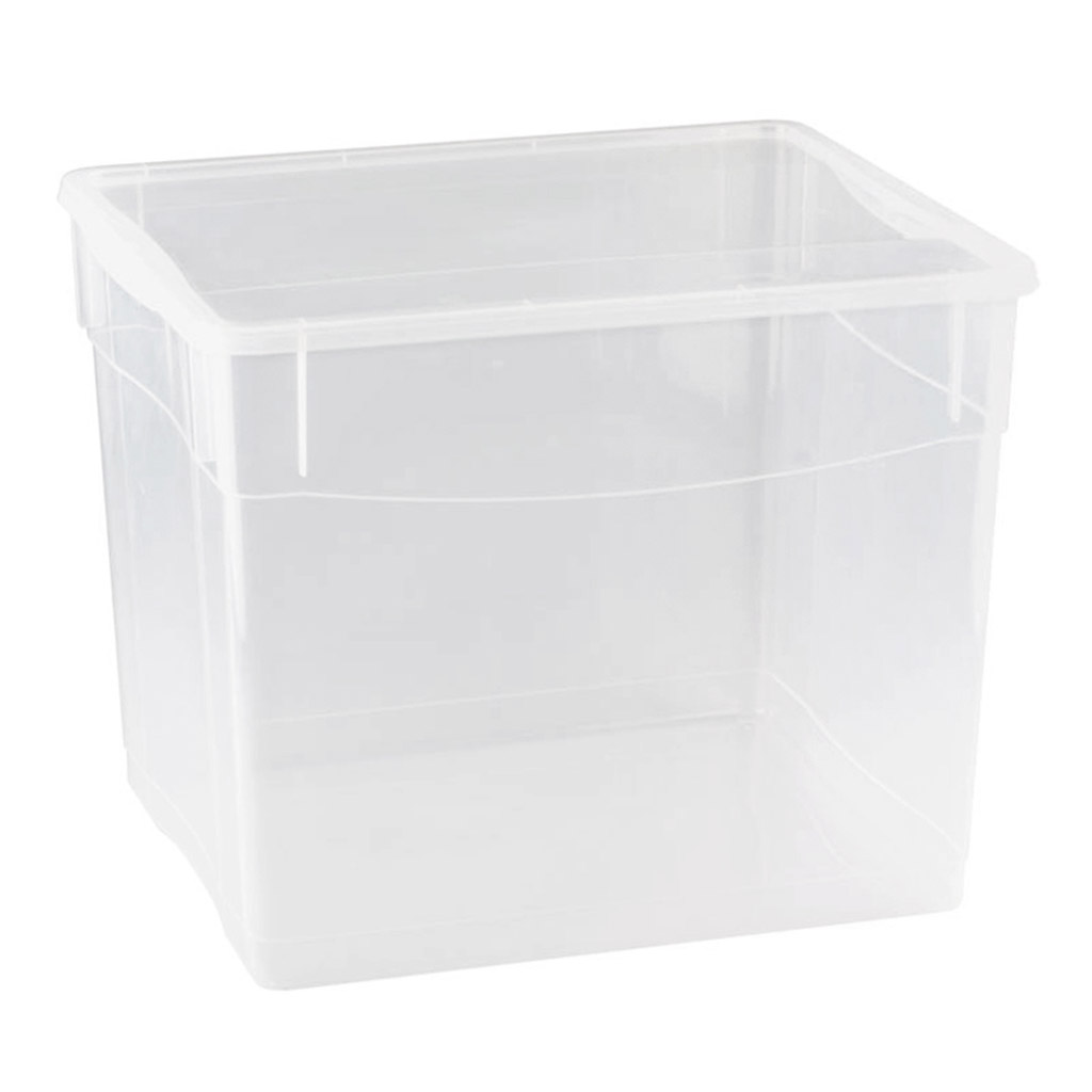 Ящик хозяйственный для хранения пластмассовый "Кристалл" 34л, 40х33,5х31,5см, с крышкой, прозрачный, Econova (Россия)