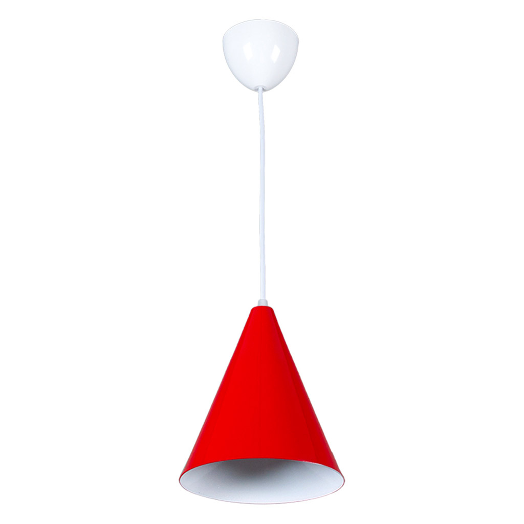 Светильник потолочный д16см, h20см, общая длина 60см, металл, красный (Россия)