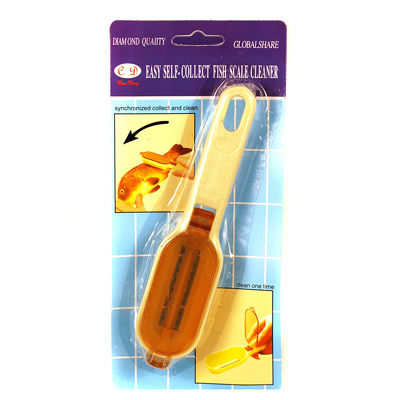 Рыбочистка "Пеликан" пластмассовое основание с ручкой, 16,5х3,5х2,5см, в блистере (Китай)