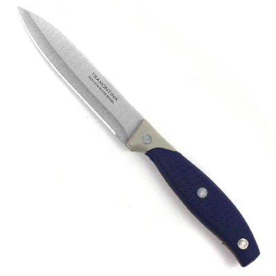 Нож кухонный "Универсал" 115мм прорезиненная ручка синяя (Китай)