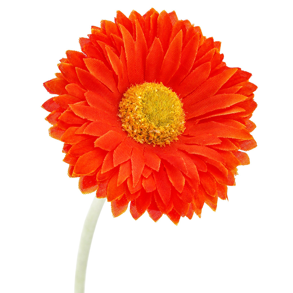 Цветок "Гербера" цвет - оранжевый, 42см, цветок - д6х3см (Китай)