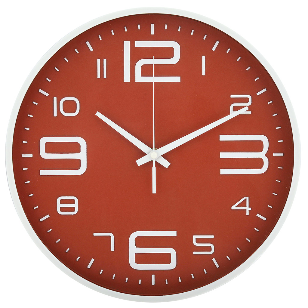 Часы настенные "Бархат-2" д29,5х4,5см, мягкий ход, циферблат терракотовый, пластм. белый, в коробке (Китай)
