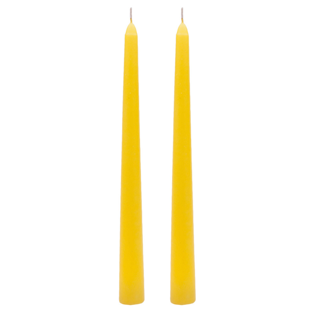Свеча "Античная Люкс" д2,2см, h25см, желтый, время горения 6ч, набор 2шт, 110гр, индивидуальная упаковка, "Euro Candle" (Россия)