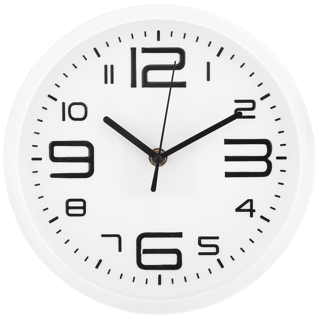 Часы настенные "Мальта" д22,5х4,2см, мягкий ход, циферблат белый, пластм. белый, в коробке (Китай)