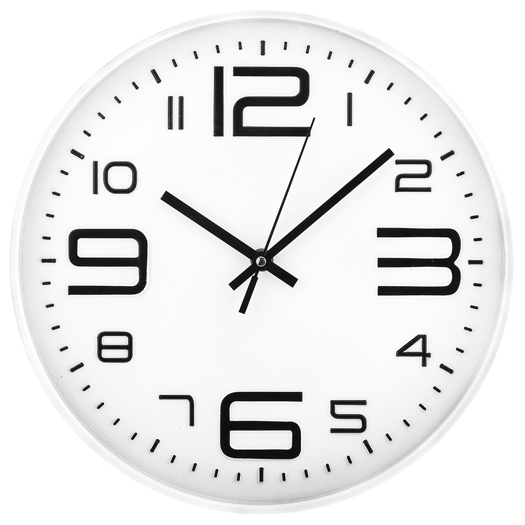 Часы настенные "Верона" д29х4,2см, циферблат белый, пластм. белый, в коробке (Китай)
