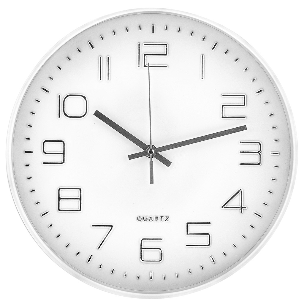 Часы настенные "Олива" д29х4,2см, циферблат белый, пластм. белый, в коробке (Китай)