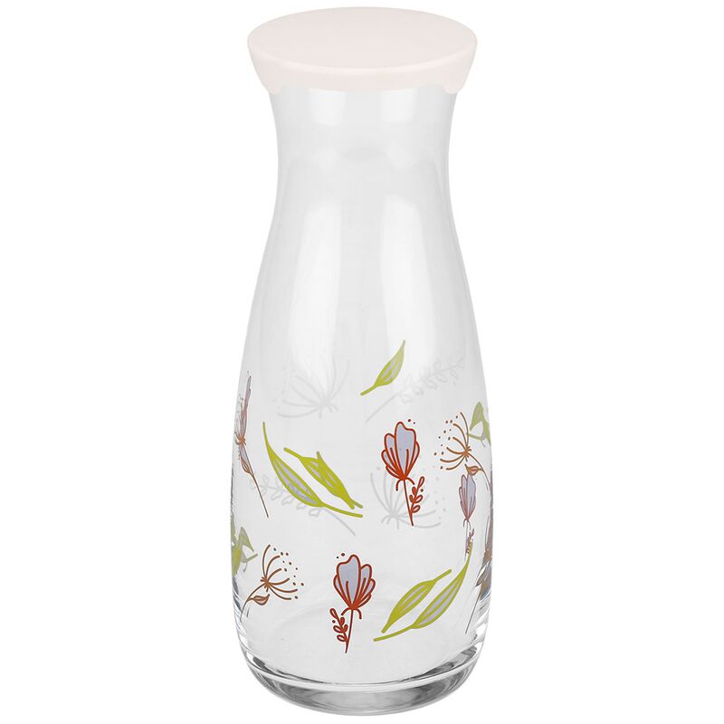Декантер для вина стеклянный "Amphora" 1,18л, h25см, пластмассовая крышка, с рисунком "Pollen", цветная коробка, Pasabahce (Турция)