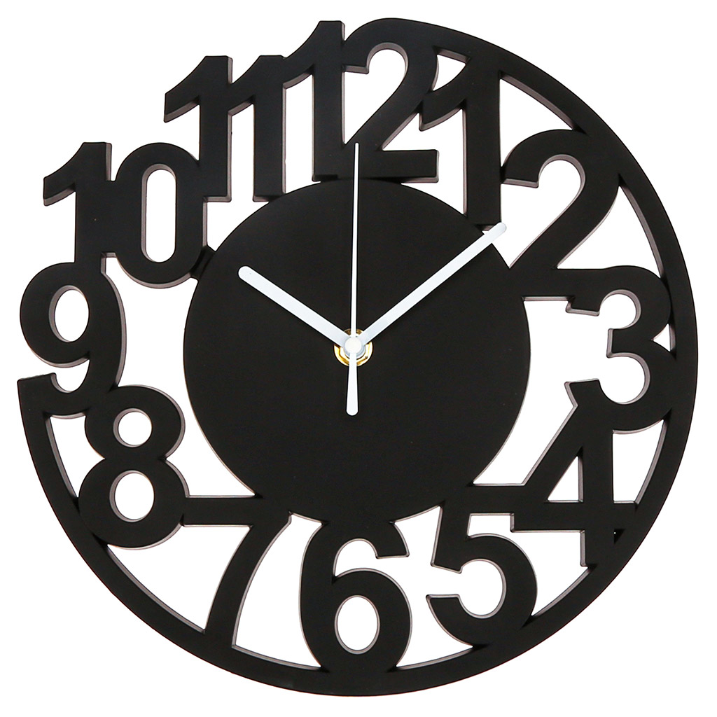 Часы настенные "Космос" д24,5х1,8см, мягкий ход, циферблат черный, пластм. черный, без стекла, в коробке (Китай)
