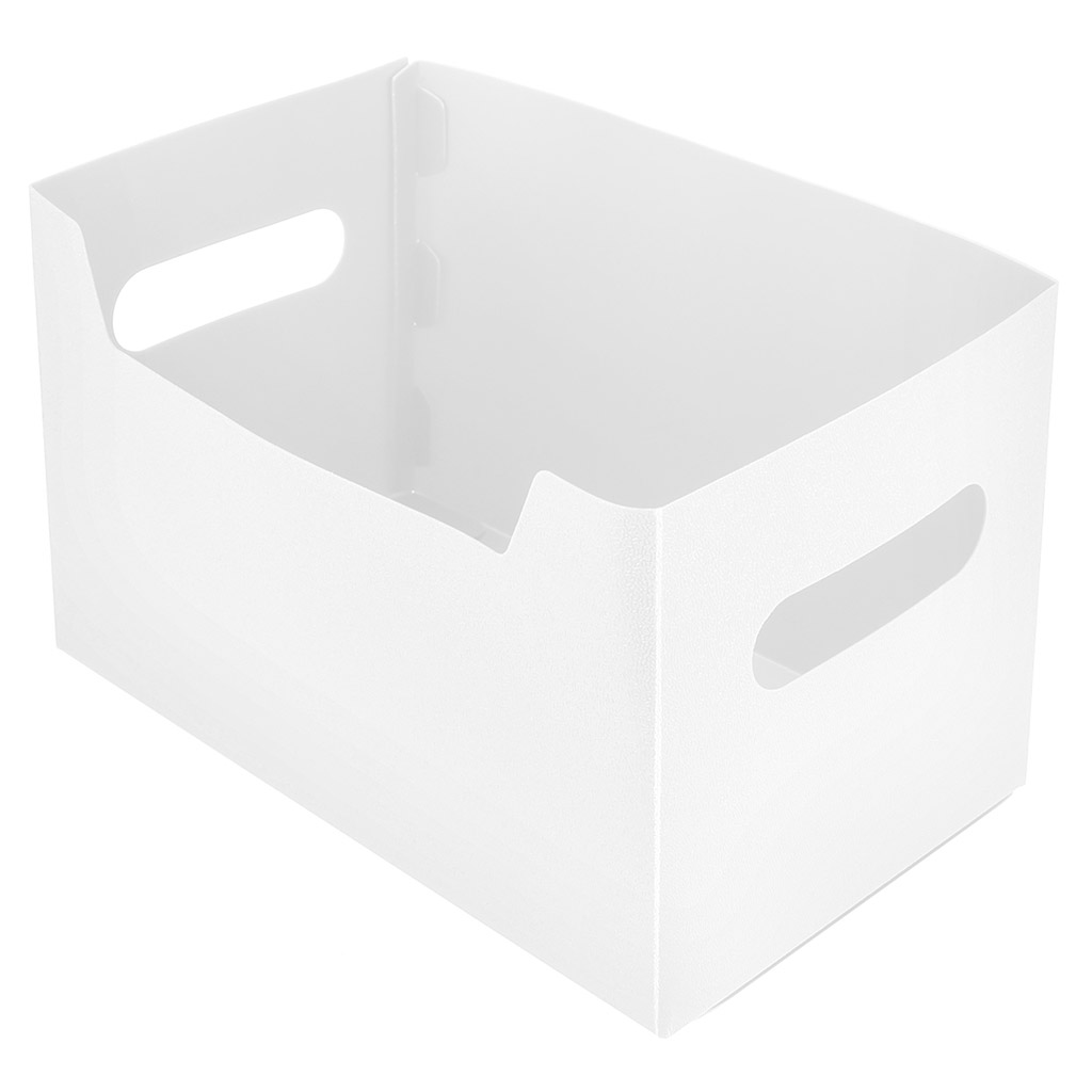 Коробка-органайзер пластмассовая "Уют" 29х19,5х25см, складная, прямоугольная, с ручками, цвет белый (Китай)