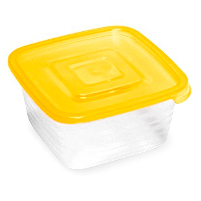 Контейнер для продуктов пластмассовый "Унико" 0,45л, 12х12х6,1см, цвета микс, подходит для СВЧ (Россия)