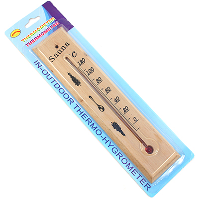 Термометр для сауны деревянный +120-0С 22х5см в блистере (Китай)