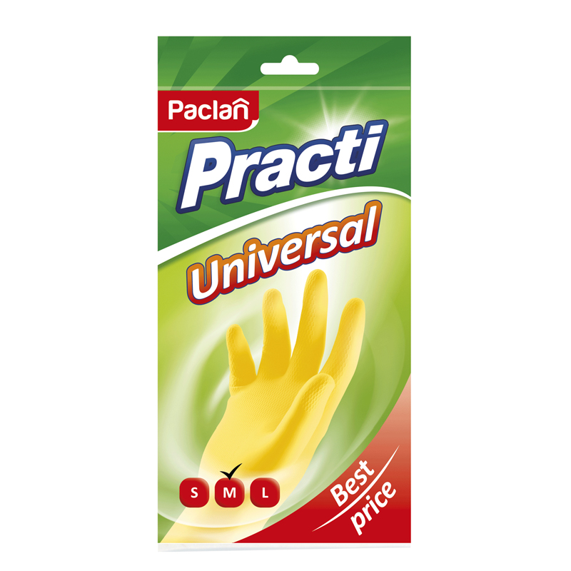 Перчатки латексные PACLAN Universal с х/б н
