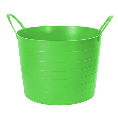 Корзина хозяйственная мягкая пластмассовая 27л, д37,5см, h30см, ярко-зеленый (Россия)