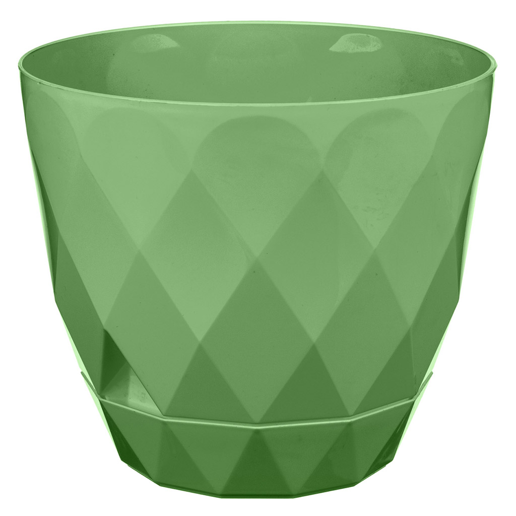 Горшок для цветов пластмассовый "Laurel" 2,3л, д17,5см, h15см, с поддоном, зеленый, Idiland (Россия)