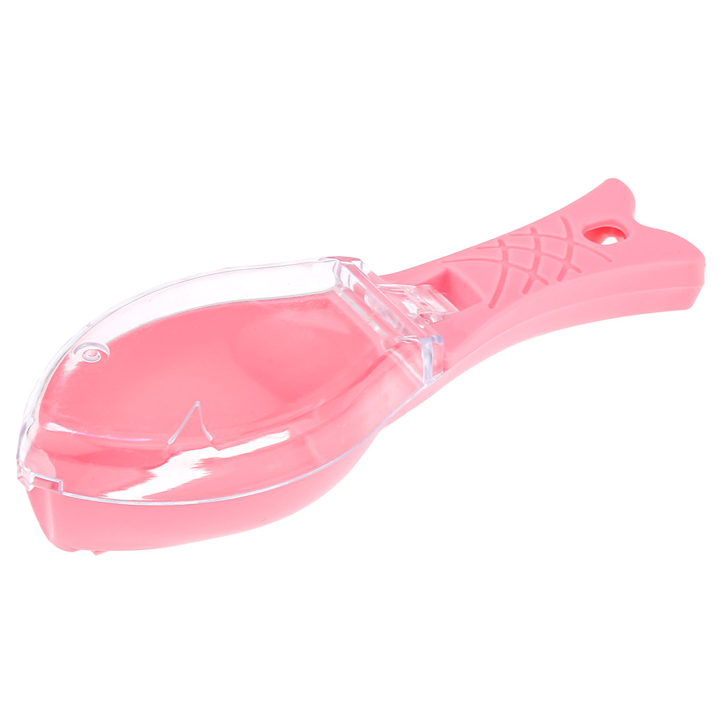 Рыбочистка "Окунь" пластмассовая 15,5х5,4х4см, с ручкой, с крышкой, цвета в ассортименте: розовый, серый, в коробке (Китай)