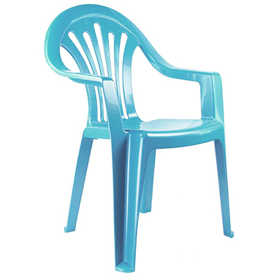 Кресло детское пластмассовое 37х35х57см, голубой (Россия)