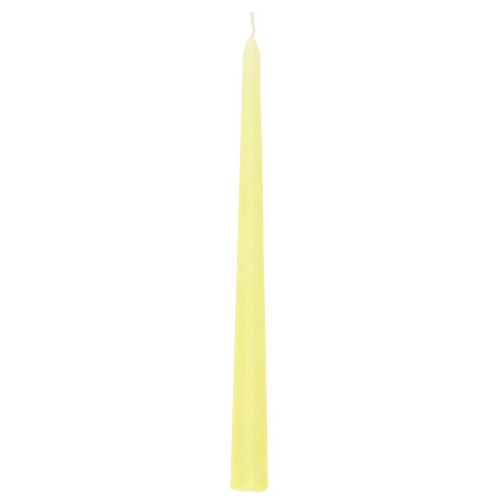 Свеча "Античная Люкс" д2,2см, h25см, пастельно-желтый, время горения 6 часов, 55гр, индивидуальная упаковка, "Euro Candle" (Россия)