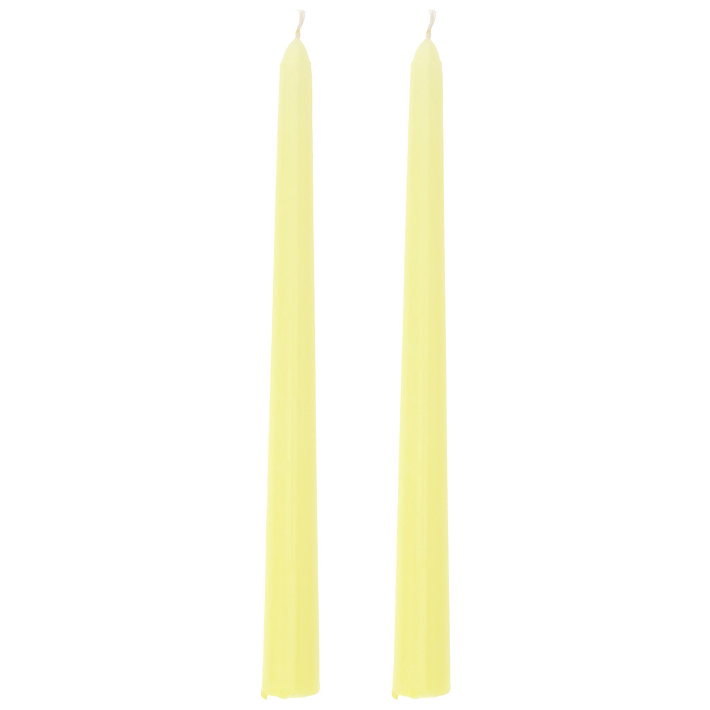 Свеча "Античная Люкс" д2,2см, h25см, пастельно-желтый, время горения 6 часов, набор 2шт, 110гр, индивидуальная упаковка, "Euro Candle" (Россия)