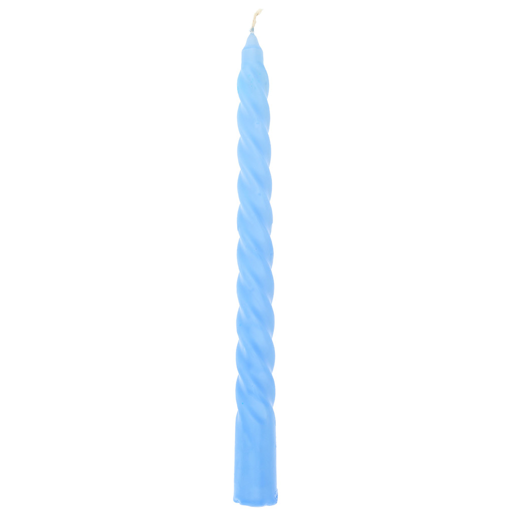 Свеча "Витая Люкс" д2,2см, h25см, пастельно-голубой, время горения 6 часов, 55гр, индивидуальная упаковка, "Euro Candle" (Россия)