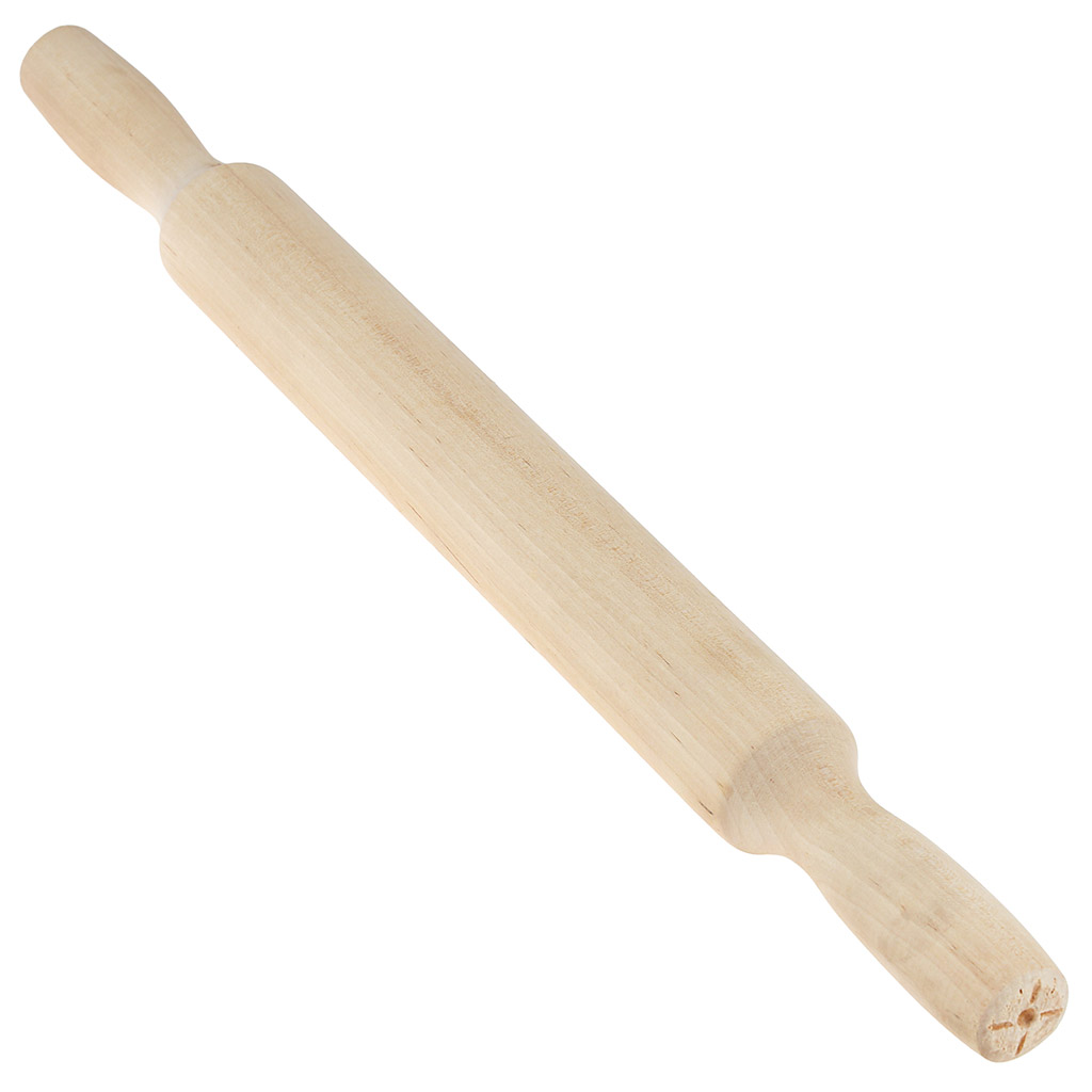 Скалка деревянная 50см, д4см, береза, с ручками (Россия)