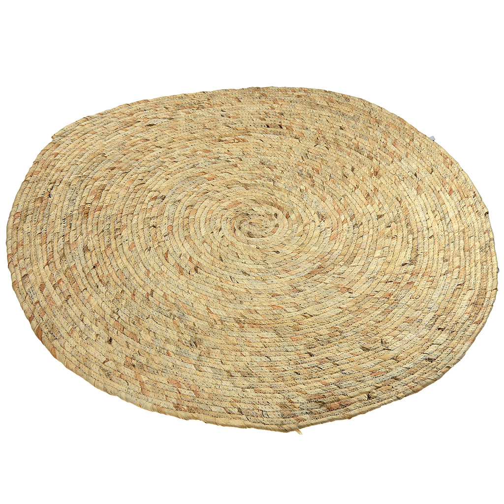 Циновка плетеная "Сахара" д100см, листья кукурузного пачатка, ручная работа (Китай)