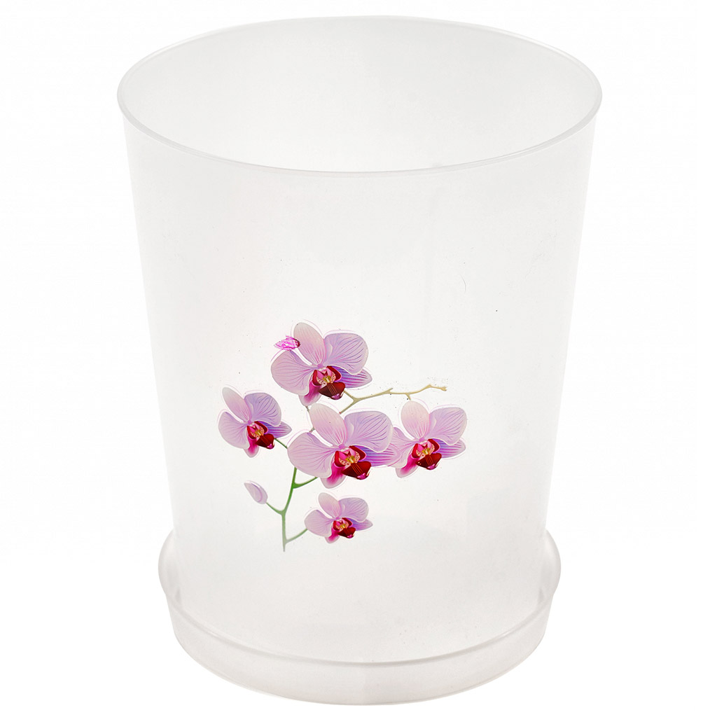 Горшок для орхидеи пластмассовый 3,5л, д17см, h22см, прозрачный (Россия)
