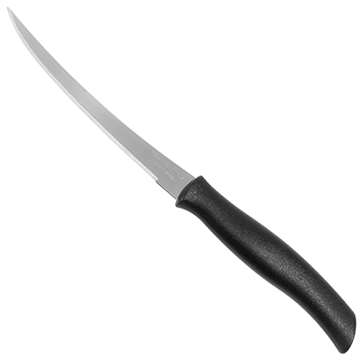 Нож для помидоров и цитрусовых "Tramontina Athus" 12см, пластмассовая ручка, с зубчиками, черный (Бразилия)