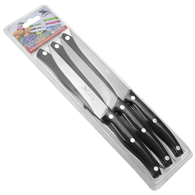 Нож для мяса 100мм из нержавеющей стали, пластмассовая ручка "Пират" (Китай) Цена указана за штуку. В блистере 6 штук.