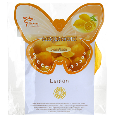 Ароматизатор (саше) "Лимон" для шкафов и гардеробных, 15,5х12см, в пакете (Китай)
