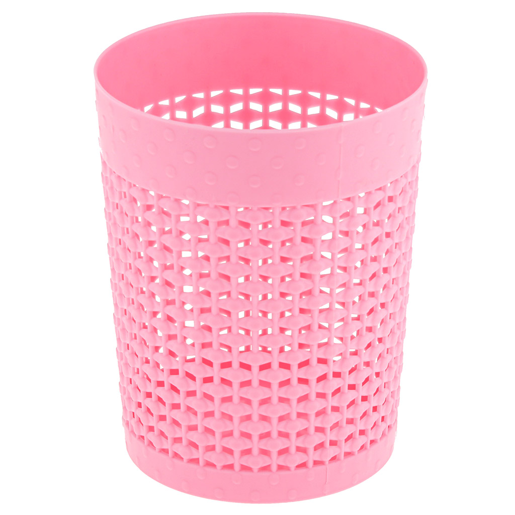Корзина пластмассовая для хранения "Оренбургская сеточка" д9,6см h12см, матовый пластик, цвет - розовый (Китай) "Домашняя мода"