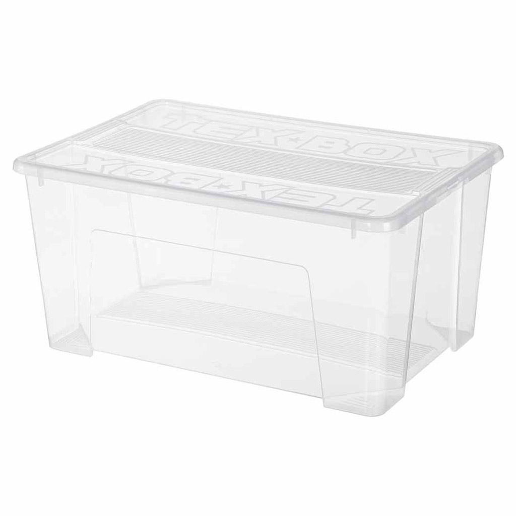 Контейнер-ящик хозяйственный для хранения пластмассовый "Tex-Box" 48л, 57х38х27,2см, прозрачный, Phibo (Россия)