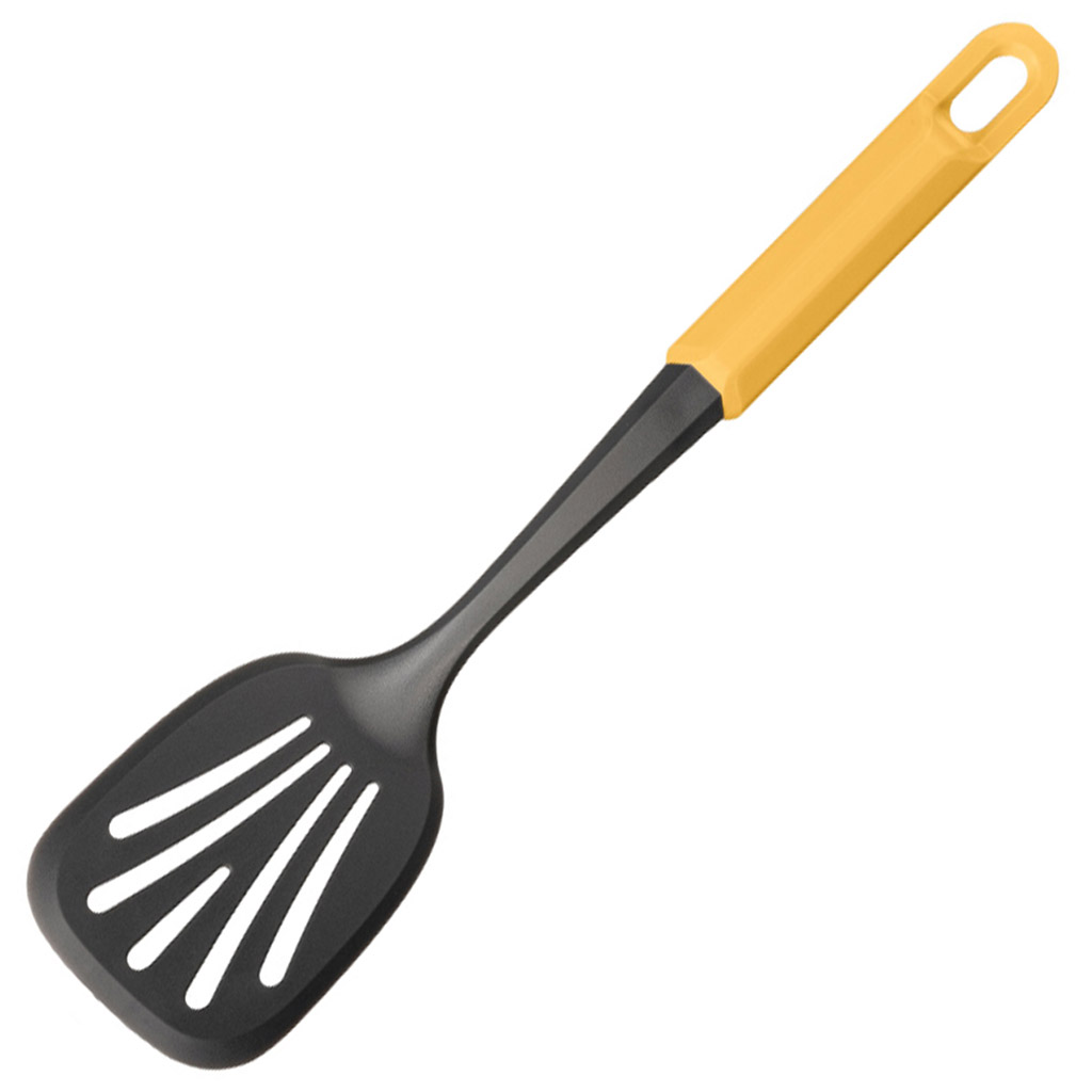 Лопатка кулинарная с прорезями пластмассовая "Fiesta" 35х8,4х5,2см, желтый, Phibo (Россия)