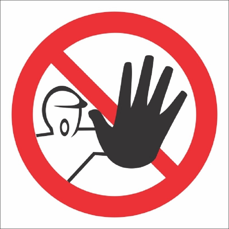 Знак безопасности P06 Доступ посторонним запрещён (пластик 200х200)