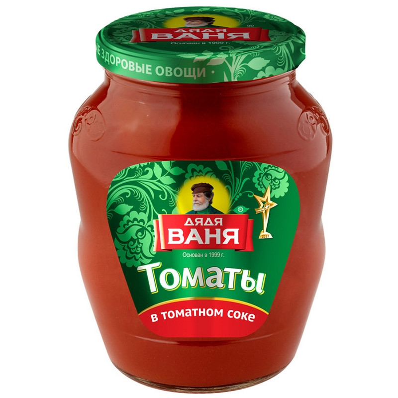 Томаты Консервация в томатном соке неочищенные Дядя Ваня, 680г