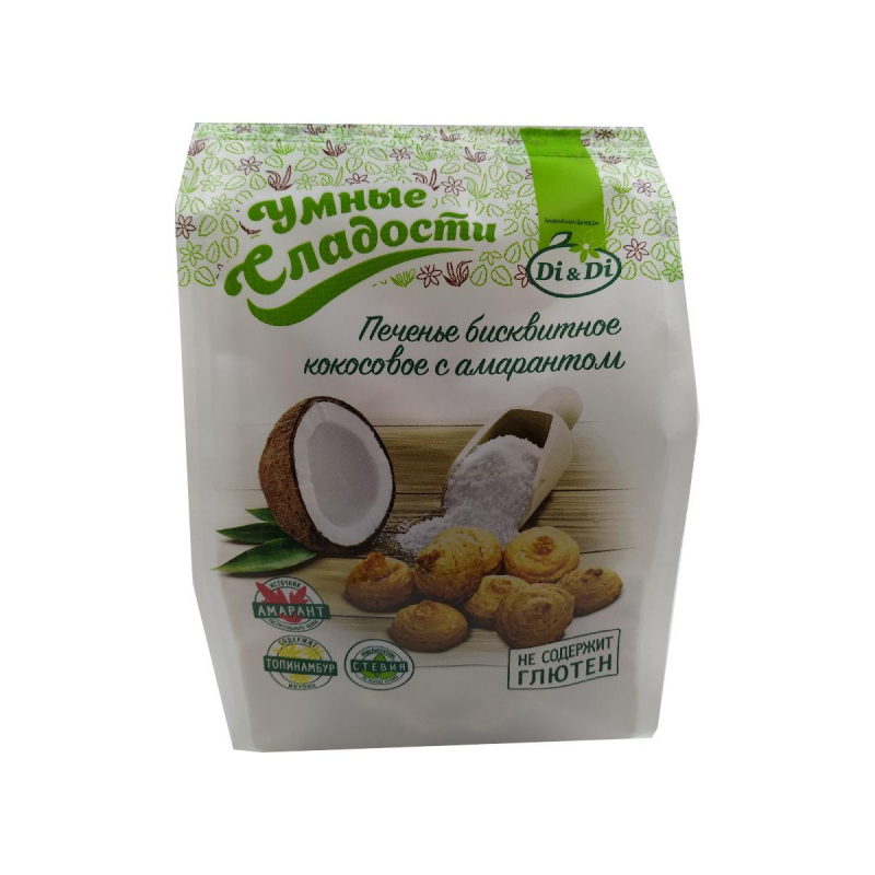 Печенье Умные сладости Di&amp;amp,Di бисквитное кокосовое с амарантом,200г
