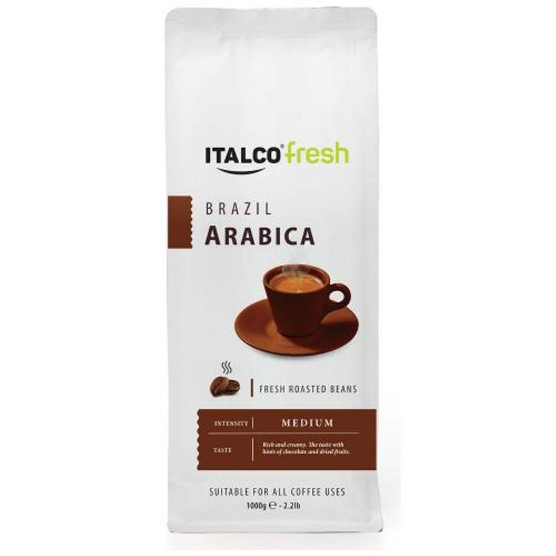 Кофе Italco Brazil Arabica в зернах,жареный, 1кг