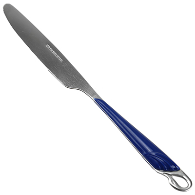 "Пастель" Нож столовый  из нержавеющей стали 21см, на ручке - цветные, пластиковые накладки (Китай)
