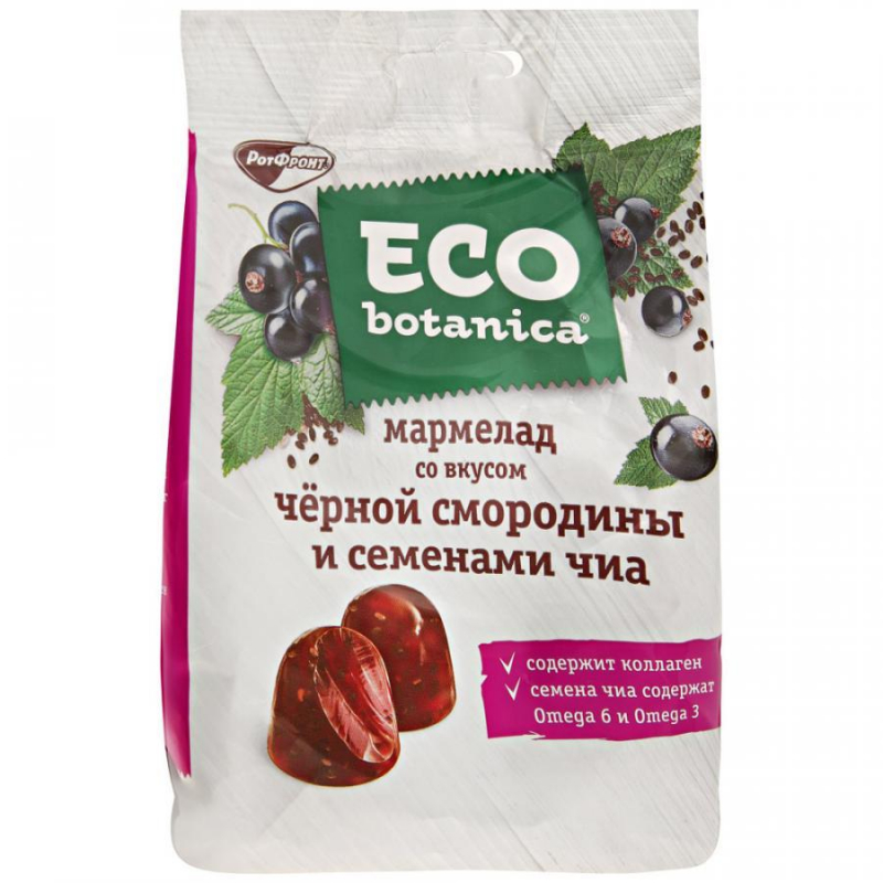 Мармелад Рот Фронт Eco-botanica,с черной смородиной и семенами Чиа, 200г